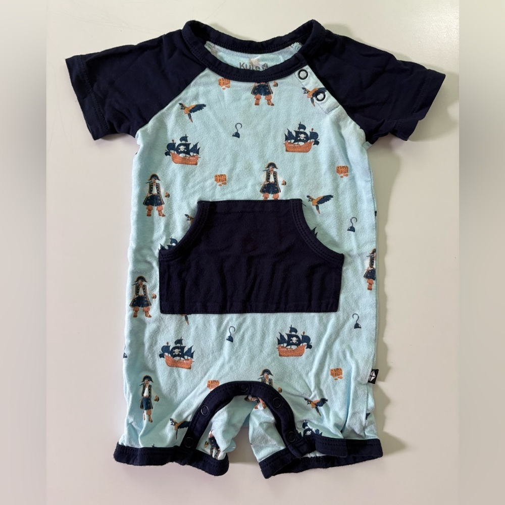 Kyte Baby Shortall Romper in Pirate 3-6M